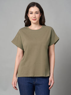 Women’s Cotton Loose Fit T-Shirt Khaki
