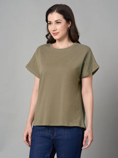 Women’s Cotton Loose Fit T-Shirt Khaki