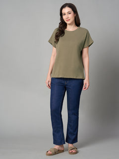 Women’s Cotton Loose Fit T-Shirt Khaki
