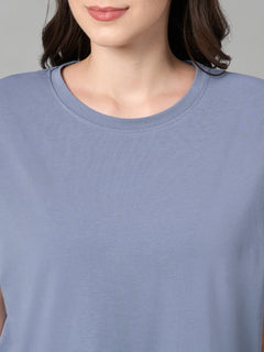 Women's Cotton Bamboo Elastane Loose Fit Tshirt Lavender