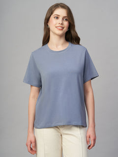 Women's Cotton Bamboo Elastane Regular Fit Tshirt Lavender
