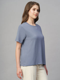Women's Cotton Bamboo Elastane Regular Fit Tshirt Lavender