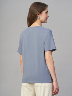 Women's Cotton Bamboo Elastane Regular Fit Tshirt Lavender