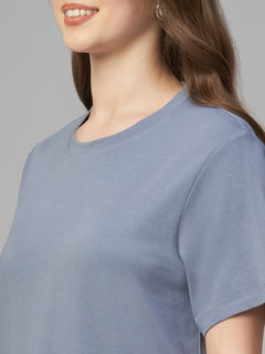 Women's Cotton Bamboo Elastane Regular Fit Tshirt Lavender