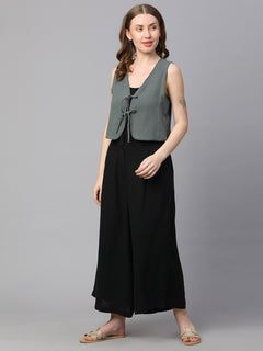 Women’s Cotton Regular Fit Waistcoat Grey