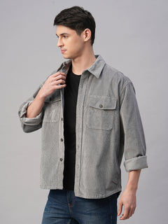 Men's 100% Cotton Regular Fit Jackets Corduroy Grey