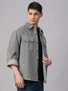 Men's 100% Cotton Regular Fit Jackets Corduroy Grey