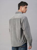 Men's Corduroy Grey 100% Cotton Regular Fit Jackets