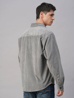 Men's 100% Cotton Regular Fit Jackets Corduroy Grey