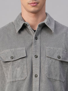 Men's 100% Cotton Regular Fit Jackets Corduroy Grey