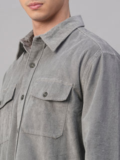 Men's 100% Cotton Regular Fit Jackets Corduroy Grey