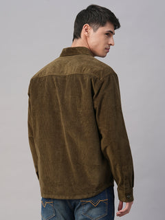 Men's 100% Cotton Regular Fit Jackets Corduroy Olive