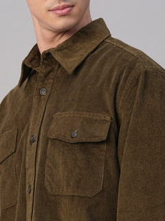 Men's 100% Cotton Regular Fit Jackets Corduroy Olive
