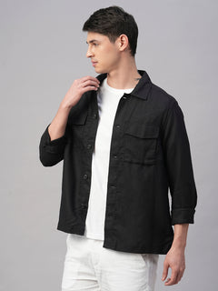 Men's Pure Linen Regular Fit Light Weight Summer Jacket Black