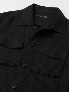 Men's Pure Linen Regular Fit Light Weight Summer Jacket Black