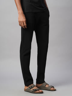Men's 100% Cotton Regular Fit Knit pant Black