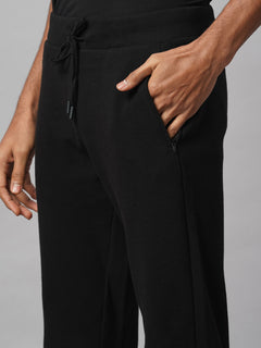 Men's 100% Cotton Regular Fit Knit pant Black