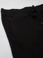 Men's Black 100% Cotton Regular Fit Knit pant