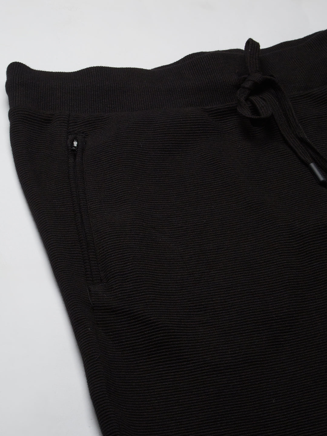 Men's Black 100% Cotton Regular Fit Knit pant