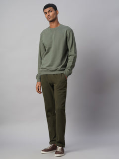 Men's 100% Cotton Regular Fit Knit pant Green