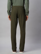Men's Green 100% Cotton Regular Fit Knit pant