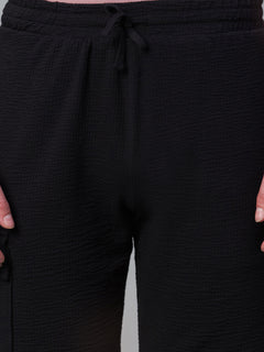 Men's Cotton Elastane Regular Fit Knit Shorts Black