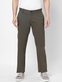 Men's Lycra Regular Fit Pant Cotton Olive