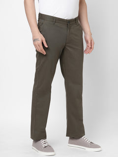 Men's Lycra Regular Fit Pant Cotton Olive