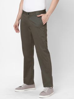Men's Lycra Regular Fit Pant Cotton Olive