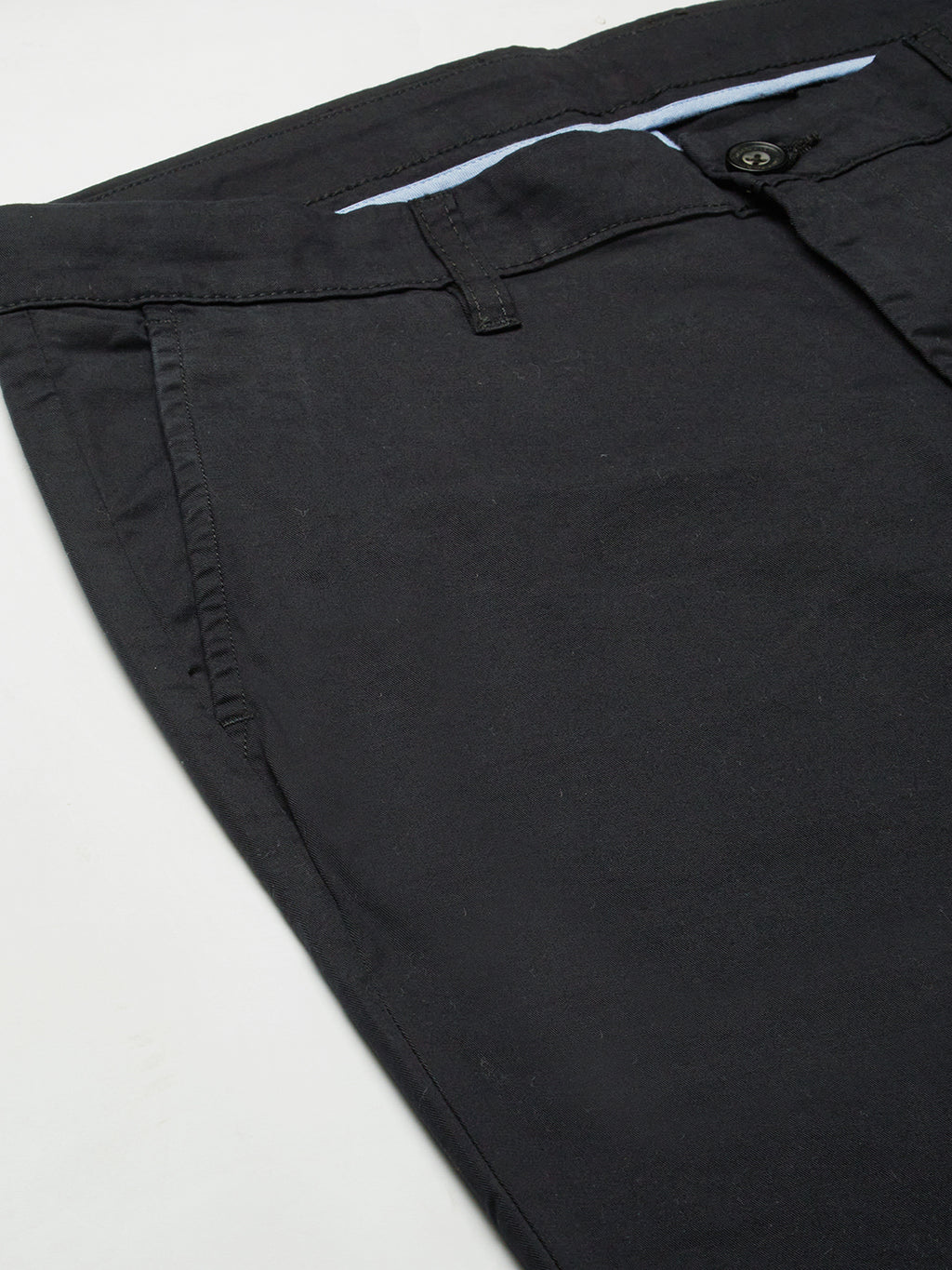 Men's Black Cotton Lycra Regular Fit Pant