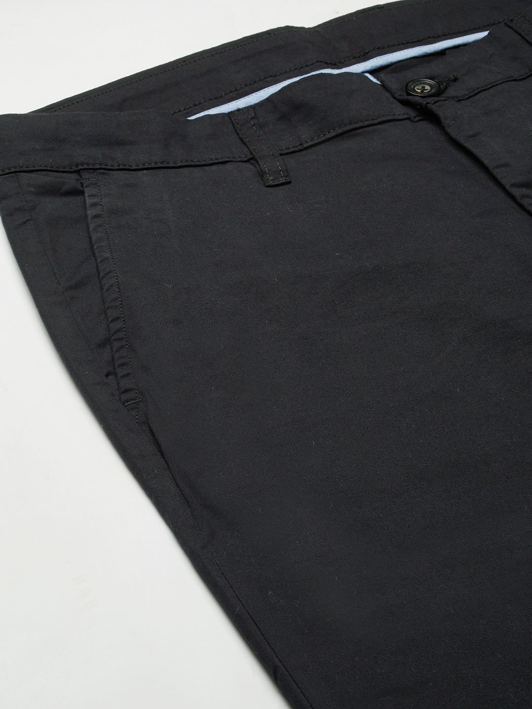 Men's Black Cotton Lycra Regular Fit Pant