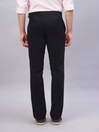 Men's Black Cotton Lycra Regular Fit Pant