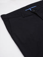 Men's Black Cotton Lycra Regular Fit Pant