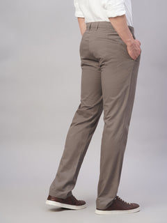 Men’s Cotton Lycra Regular Fit Pant Brown