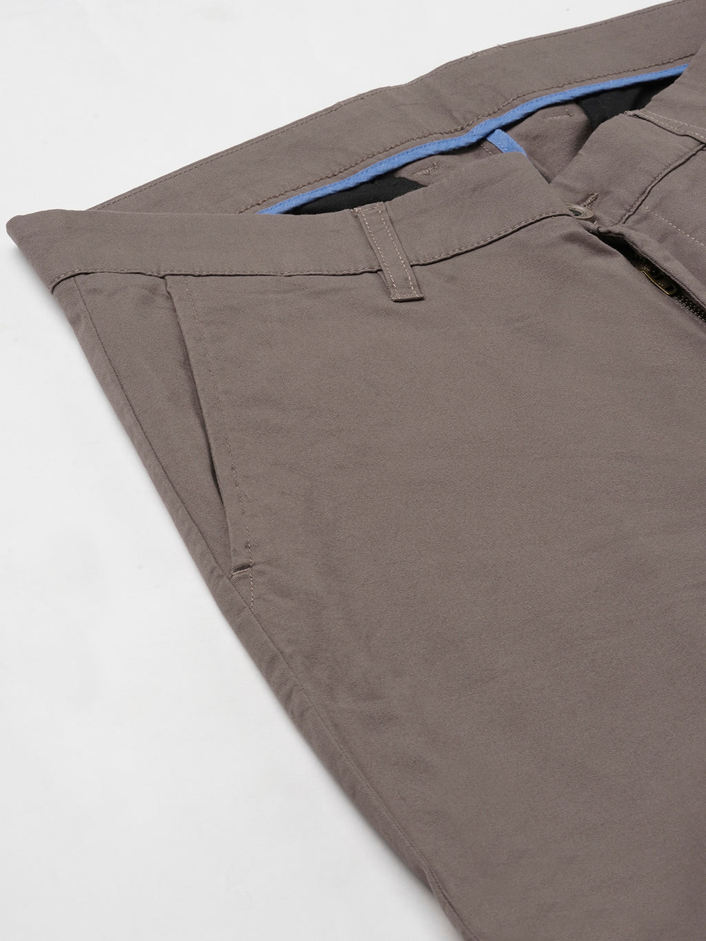 Men's Brown Cotton Lycra Regular Fit Pant