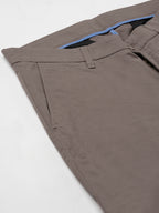 Men's Brown Cotton Lycra Regular Fit Pant