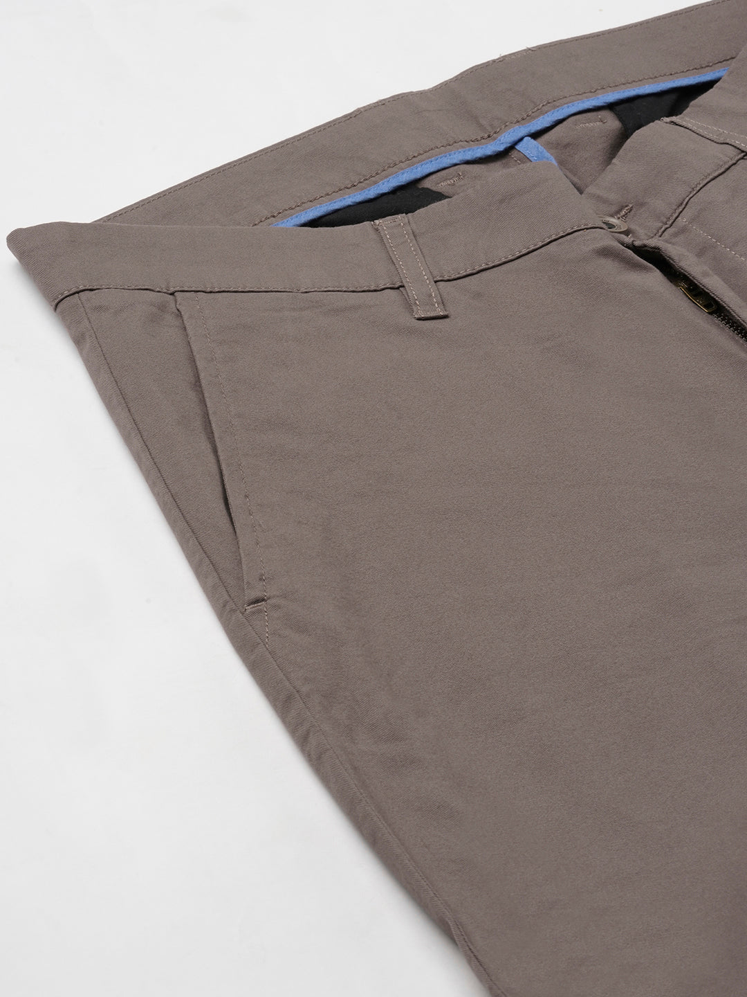 Men's Brown Cotton Lycra Regular Fit Pant