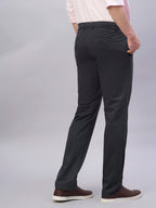 Men's Navy Cotton Lycra Regular Fit Pant