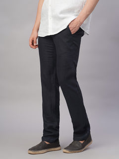 Men’s Linen Regular Fit Straight Leg Pant Navy