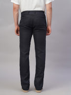 Men's Navy 100% Linen Regular Fit Pant