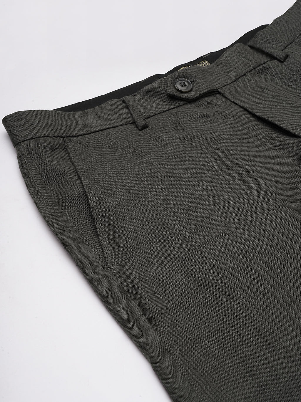 Men's Slate 100% Linen Regular Fit Pant
