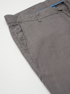 Men's 100% Linen Side Pocket Pants Grey