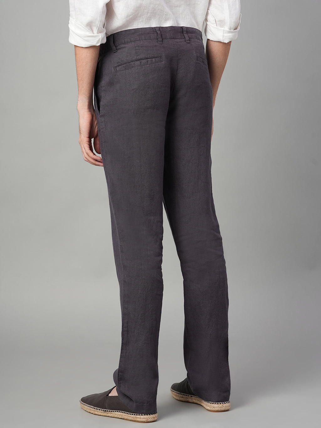 Men's Slate 100% Linen Regular Fit Pant