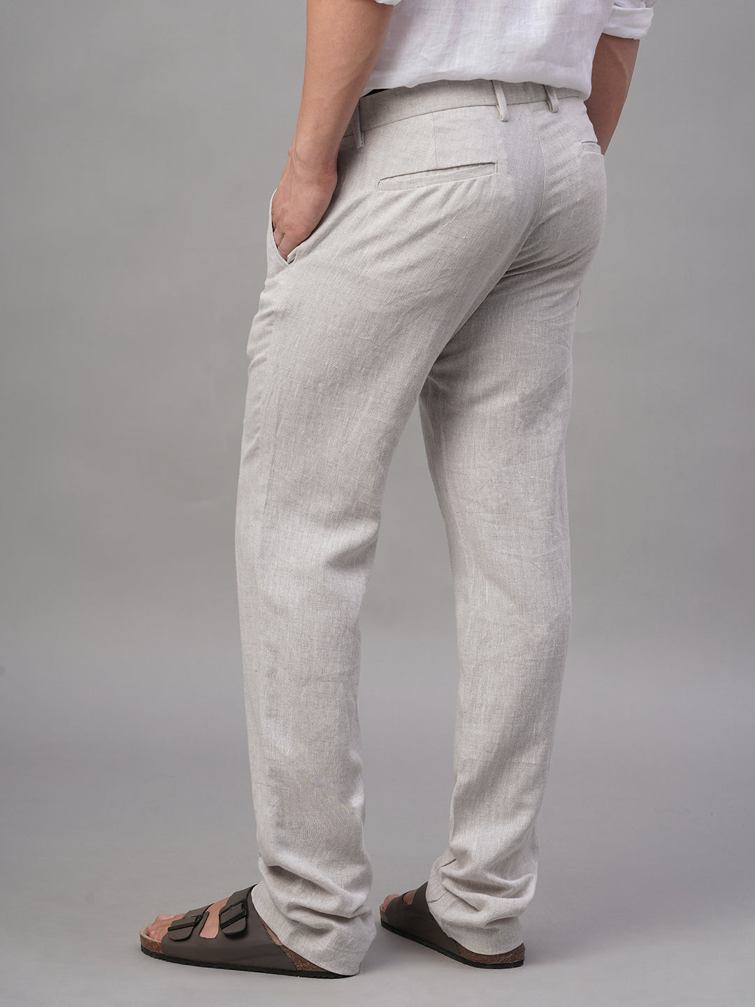 Men's Natural Linen Excel Regular Fit Pant