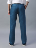 Men's Navy Linen Excel Regular Fit Pant