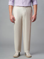 Men's Natural 100% Linen Regular Fit Pant