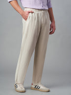 Men's Natural 100% Linen Regular Fit Pant