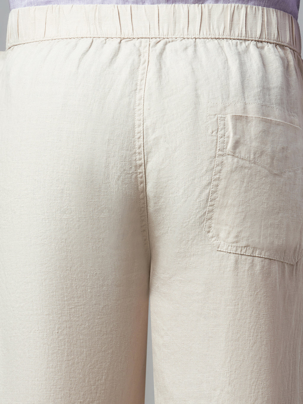 Men's Natural 100% Linen Regular Fit Pant
