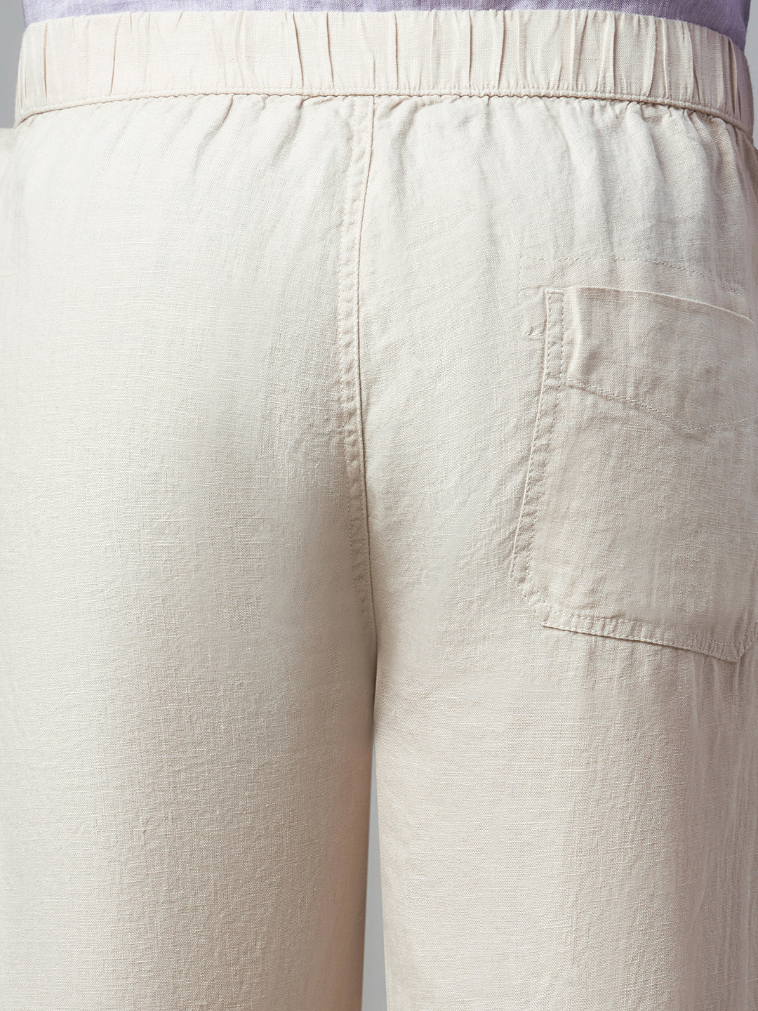 Men's Natural 100% Linen Regular Fit Pant