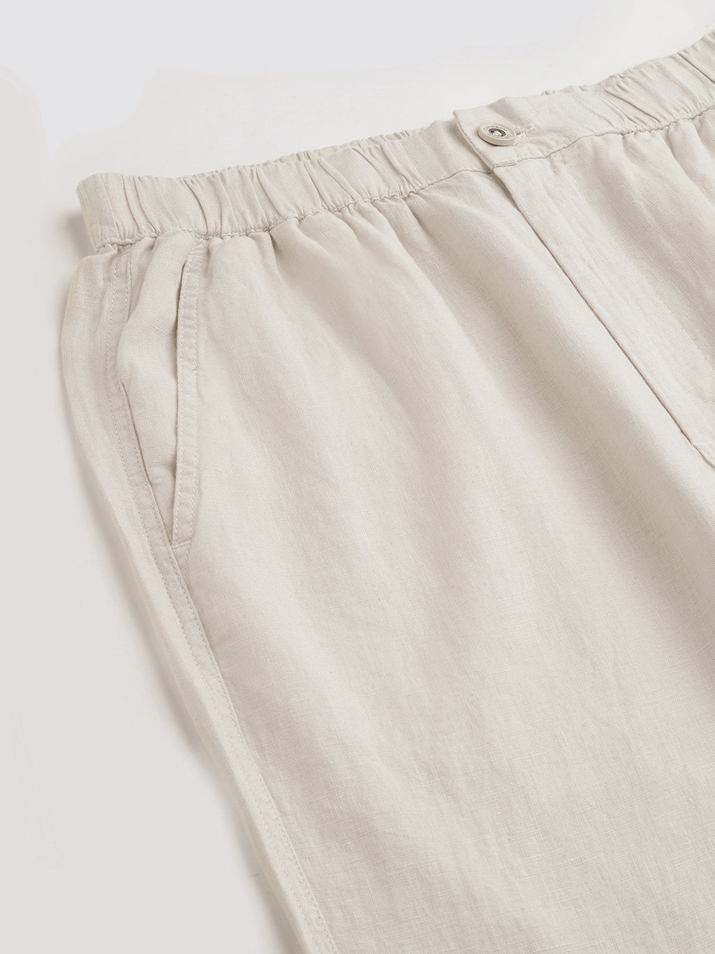 Men's Natural 100% Linen Regular Fit Pant